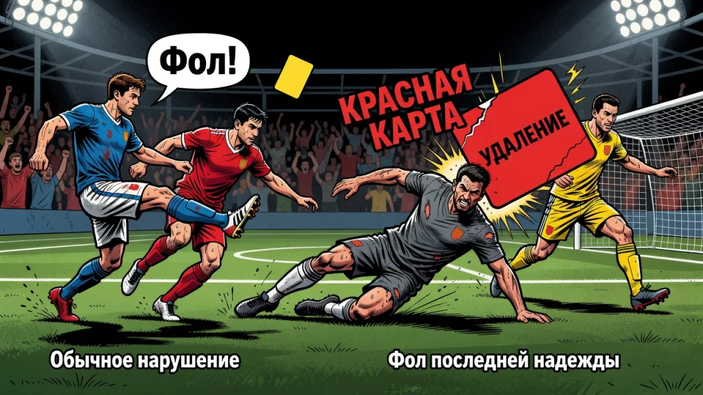 Фол в спорте - Виды фолов в футболе: От обычного нарушения до фола последней надежды